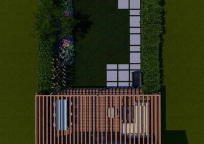 Niewielki ogród przy szeregowcu w Żernikach Wrocławskich