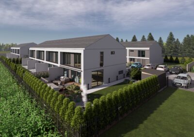 Nowoczesny ogród przy szeregówce