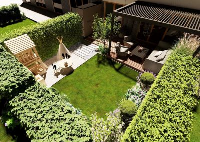 „Przytulny ogródek przy zabudowie szeregowej w Wysokiej”