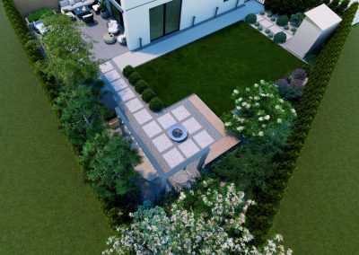 Ogród o nietypowym kształcie w Radomierzycach