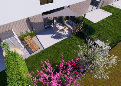 Przytulny ogródek przy szeregówce w Radomierzycach